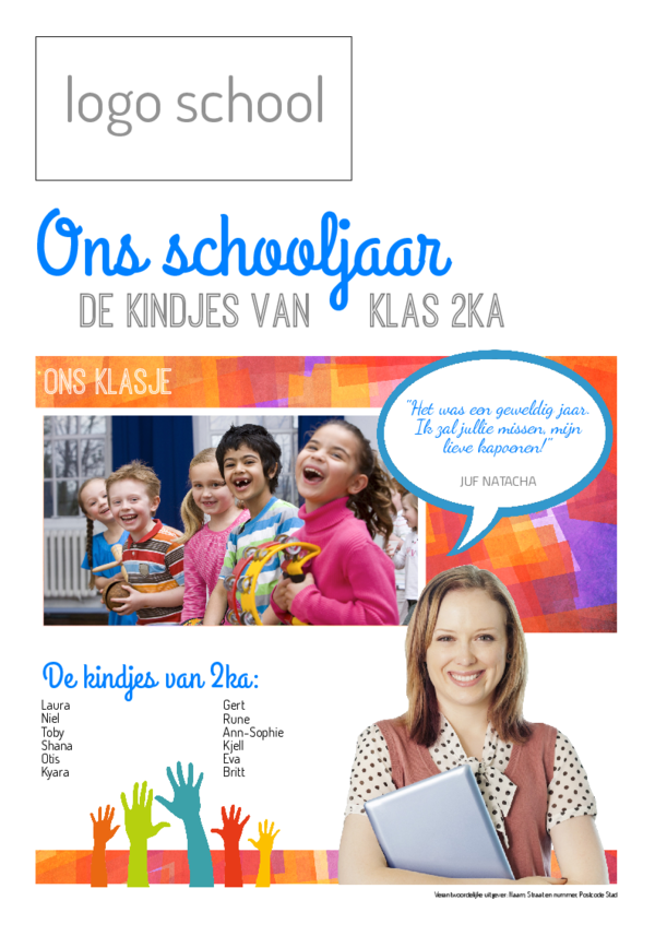 Maak je eigen krant sjabloon einde schooljaar | Happiedays