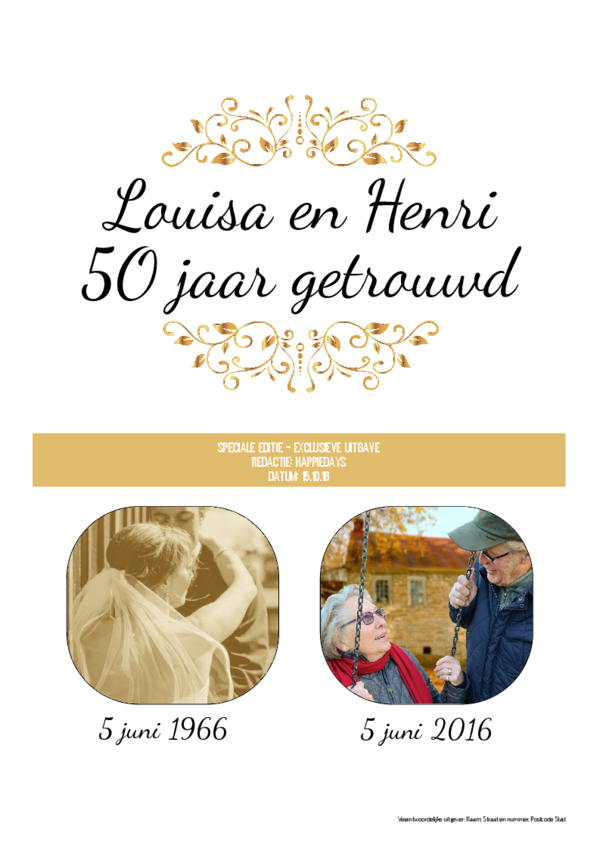 Maak je eigen krant sjabloon jubileumkrant | Happiedays