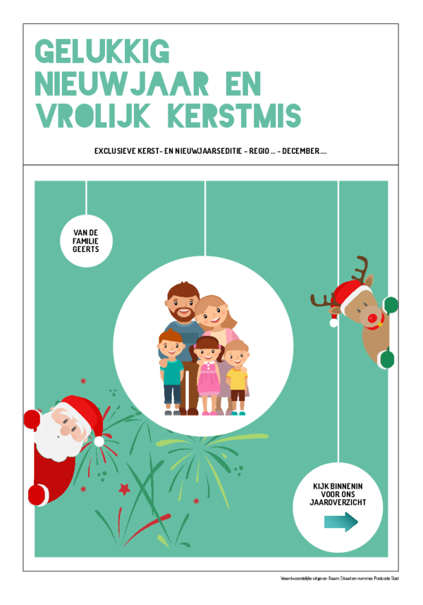 Maak je eigen krant sjabloon kerst- en nieuwjaarswensen krant | Happiedays